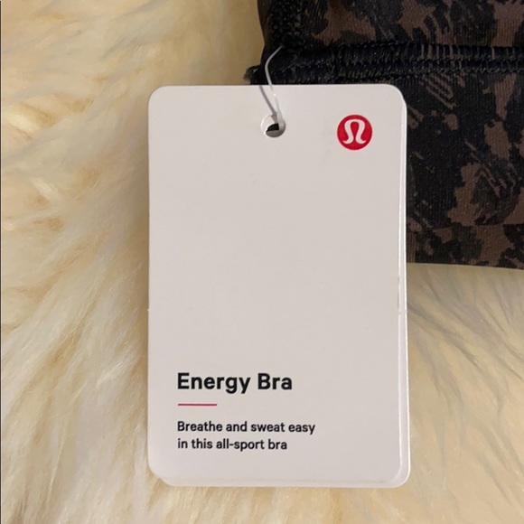 🐆 NWT Lululemon Energy Bra Leopard Print Black 12 🐆 - Picture 8 of 11